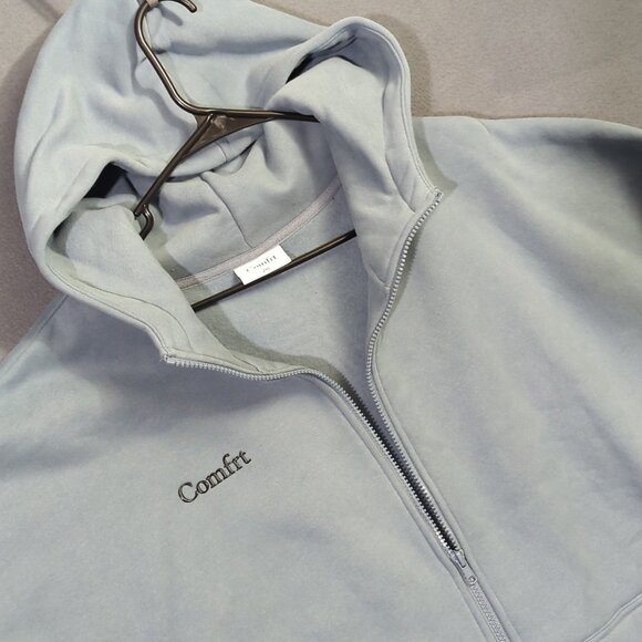 Comfrt Cloud Zip Hoodie Unisex 2XL Blue Heavyweight Oversized Lounge Athleisure - Picture 1 of 12